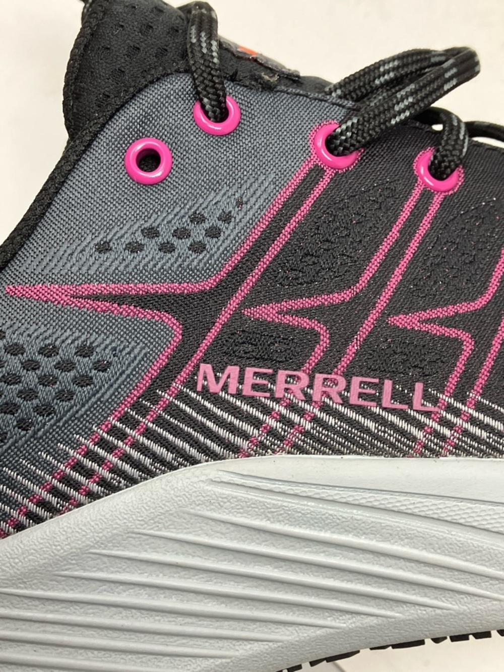 Merrell Work Moab Flight CF Women's 7.5 Safety Toe Shoes Black Fuchsia J005174 - Picture 13 of 16